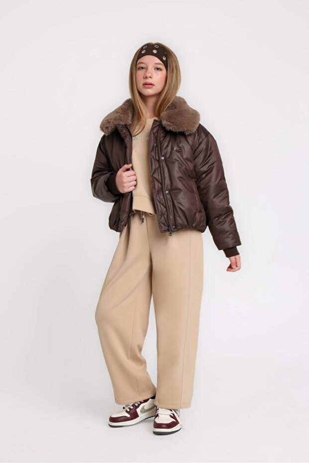 10-14 Years Old Quantum Storm Girls' Coat-Mocca
