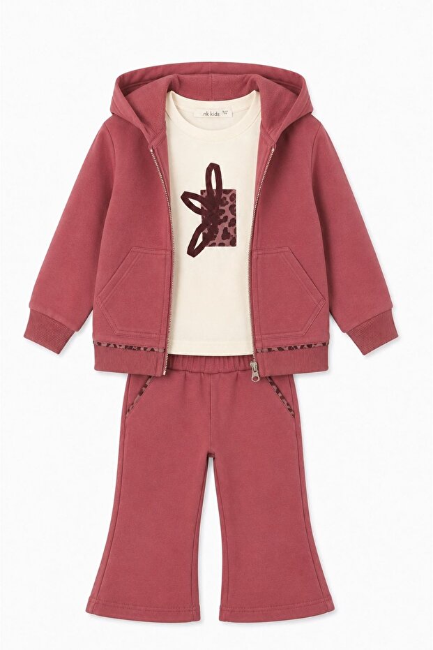 1-4 Years Old Clara Moon Girl's 3-Piece Set-Rose