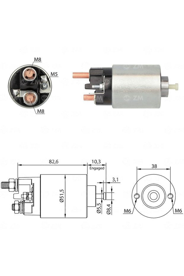 993 Starter Solenoid 12V Bolt-On 583672