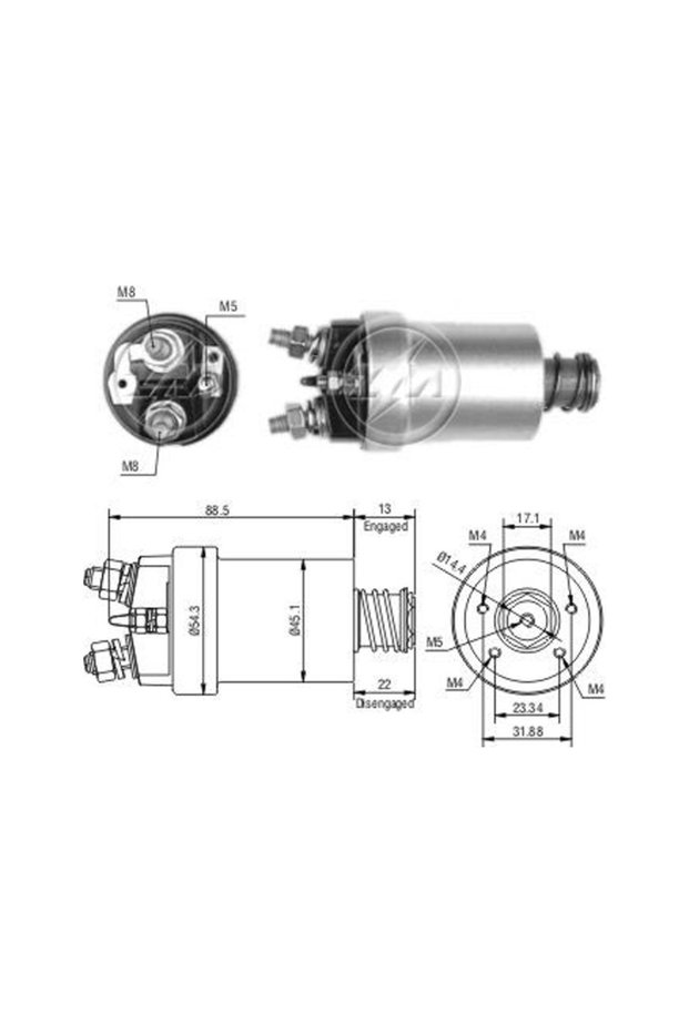 561 Starter Solenoid 12V Renault 4 - 5 / Peugeot 504 / Citroen Old Model
