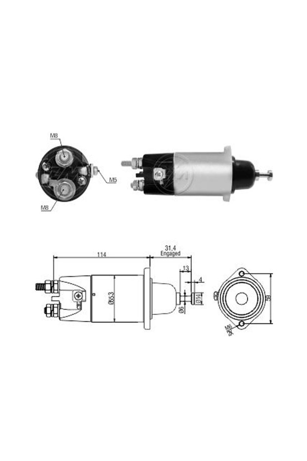 4898 Starter Solenoid 24V Mitsubishi Type Fuso Canter - Mitsubishi Fuso Bus - Truck