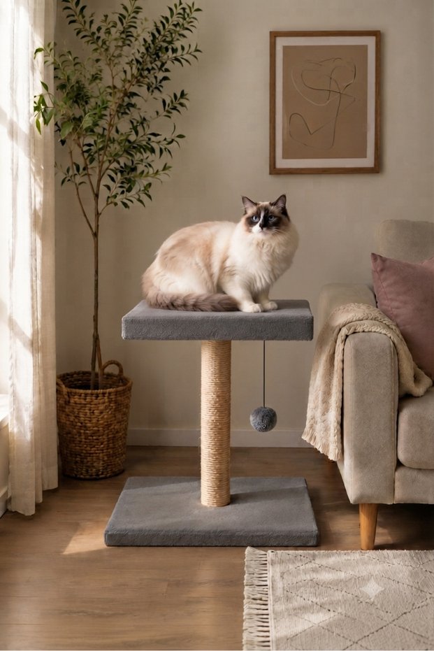 K1 Cat Scratching Tower and Bed with Washable Fabric