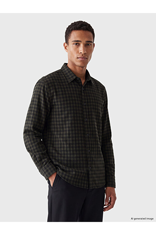 Timeless Clothing & Timeless Choices Standard Fit Checkered Embroidered Men's Shirt