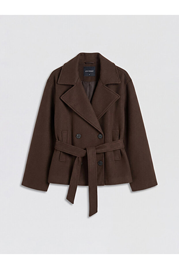 Double-Breasted Roba Collar Women's Cashmere Coat from Uzg Store for Style Enthusiasts