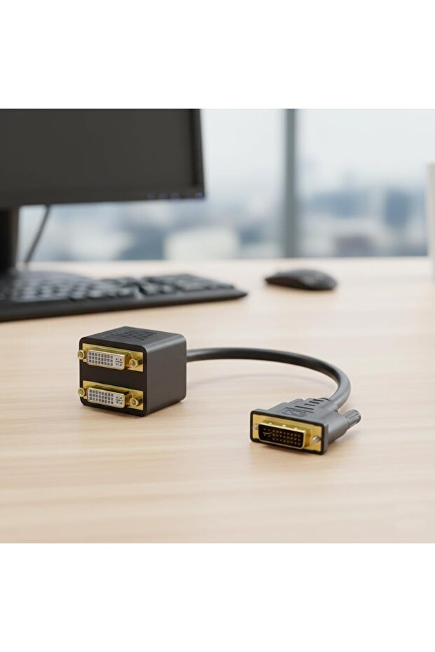 24+1 Dvi Male to 2X 24+5 Dvi Female Multiplexer Cable 32cm