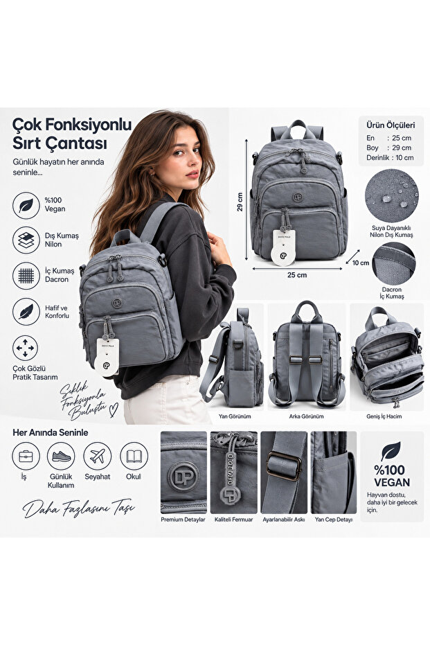 Women's Multi-Functional Multi-Pocket Backpack