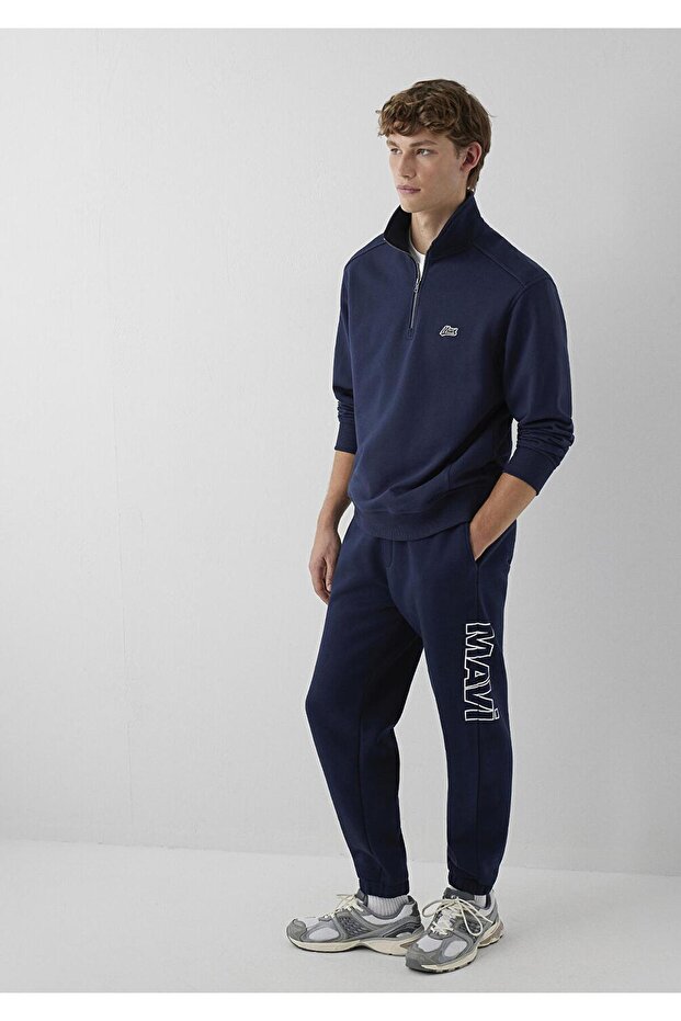 M0010641-70497 Printed Deep Navy Blue Men's Sweatpants