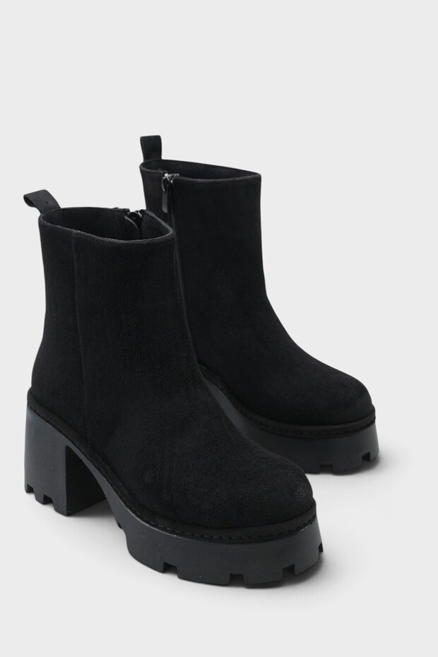 Dalenna Side Zipper Platform Heeled Women's Boots