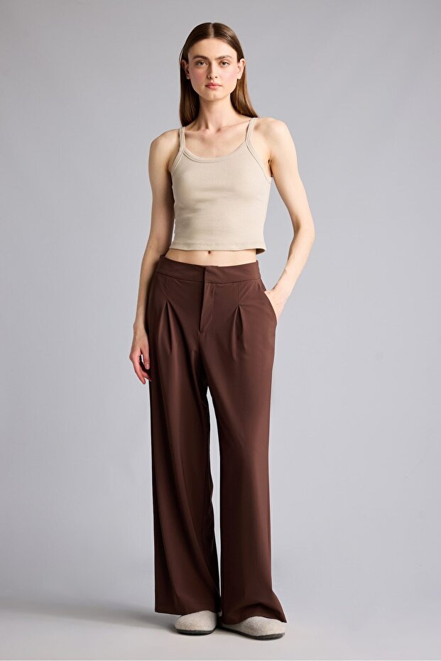 Loungewear Pleated Wide-Leg Draped Pants H2389Ax26Sp