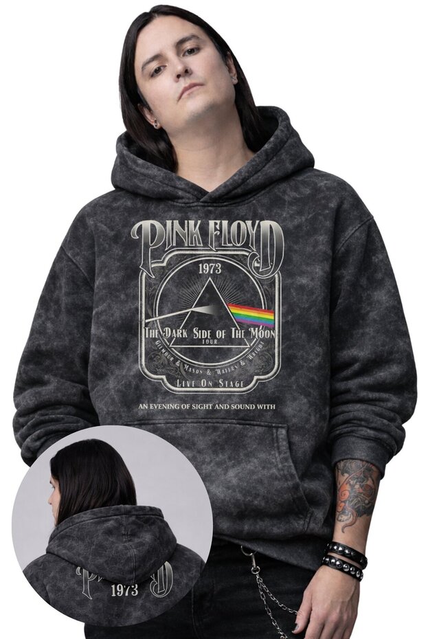 Unisex Oversize Pink Floyd 1973 Back Printed Hooded Washable Sweatshirt