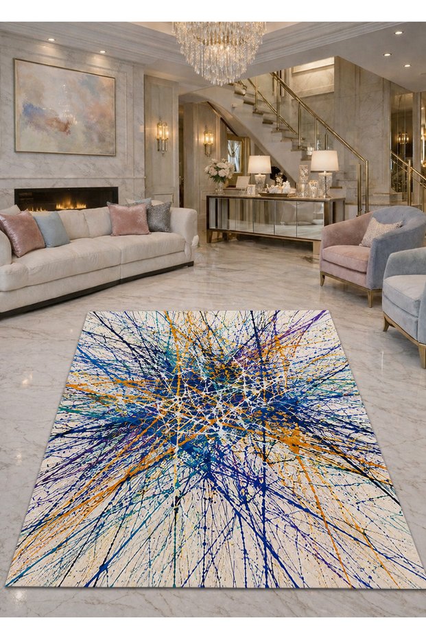Sdt Mixed Patterned Modern Woven Base Decorative Carpet Sdtamor1581