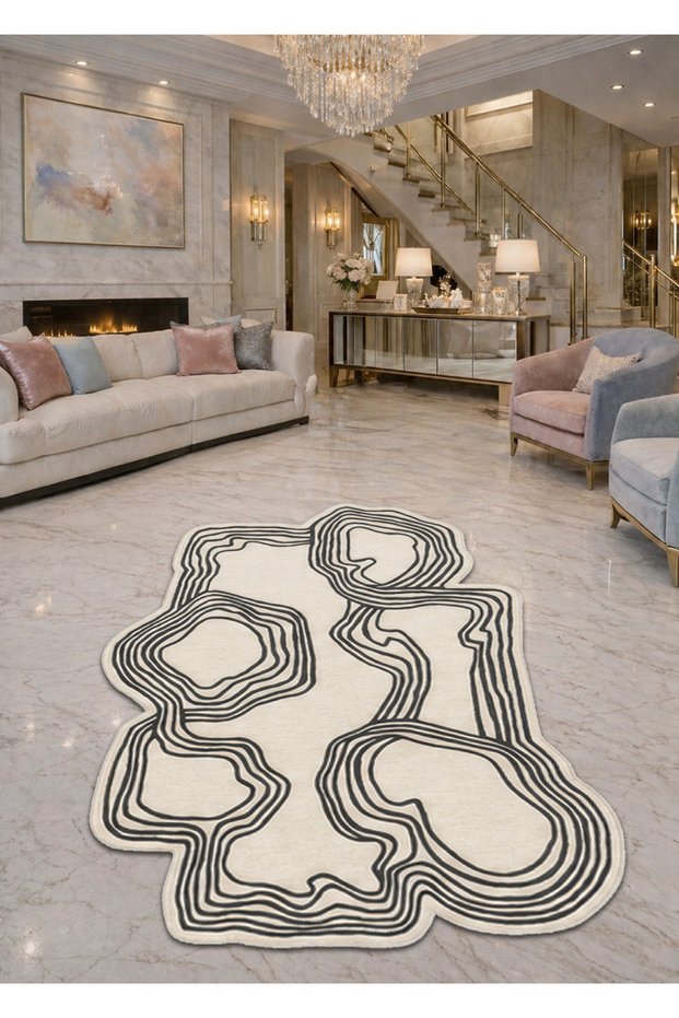 Sdt Mixed Patterned Modern Woven Base Decorative Carpet Sdtamor1583