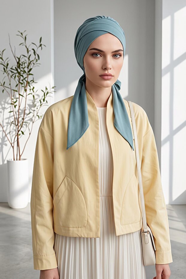 Comfortable Combed Cotton Bonnet with Belt, B-31