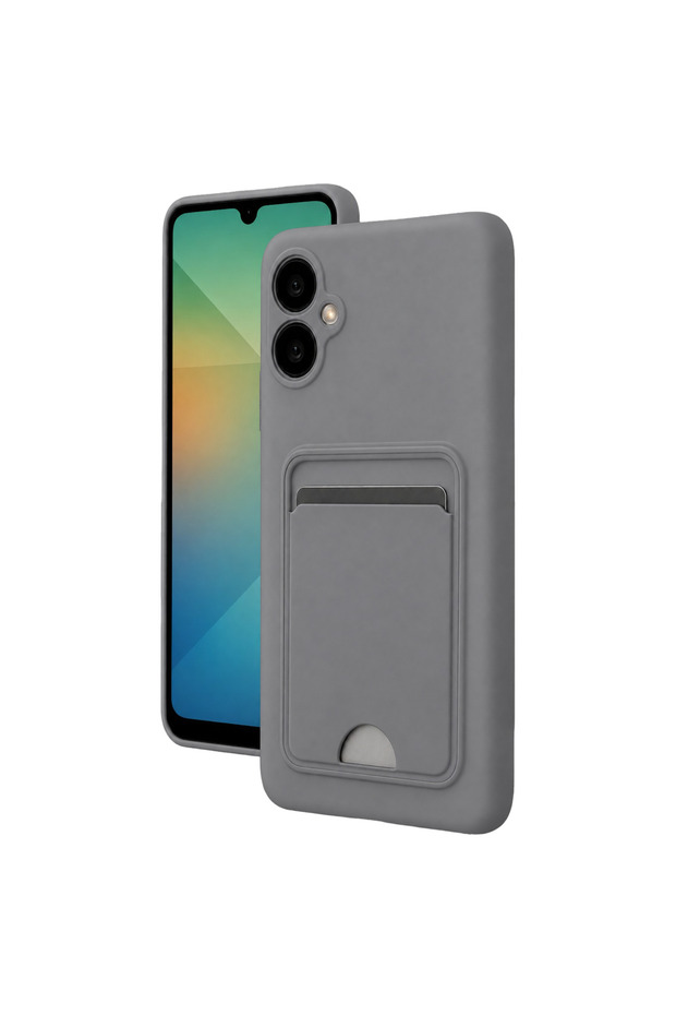Samsung Galaxy A07 4g Kelvin Silicone with Business Card Holder - Gray