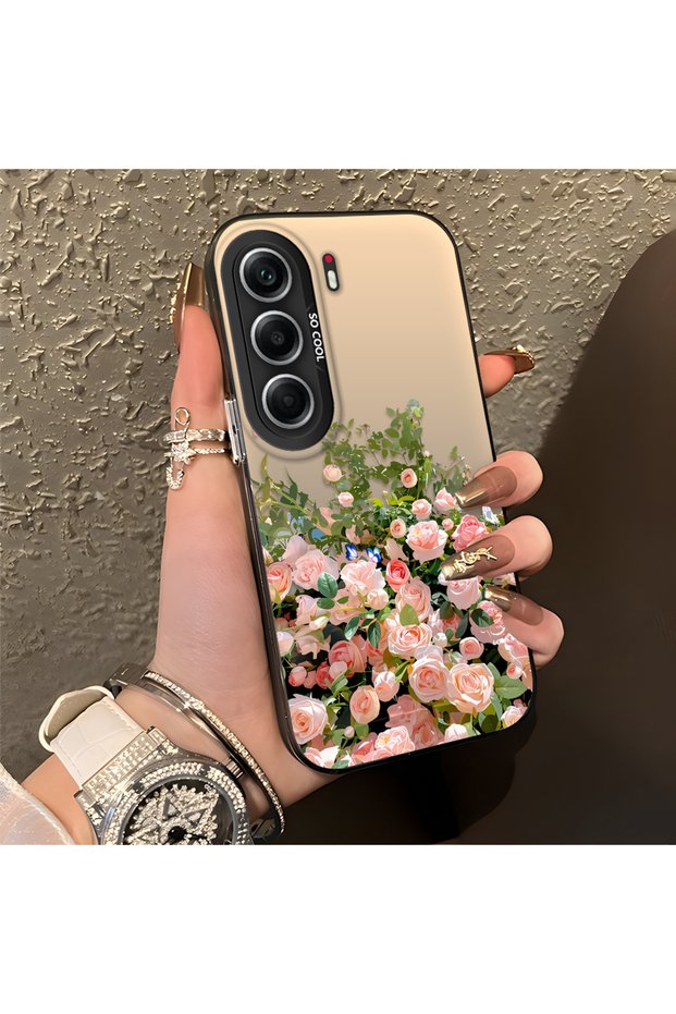 Tecno Camon 40 Compatible Pink Rose Flower Sea Phone Case, Floral Art Print