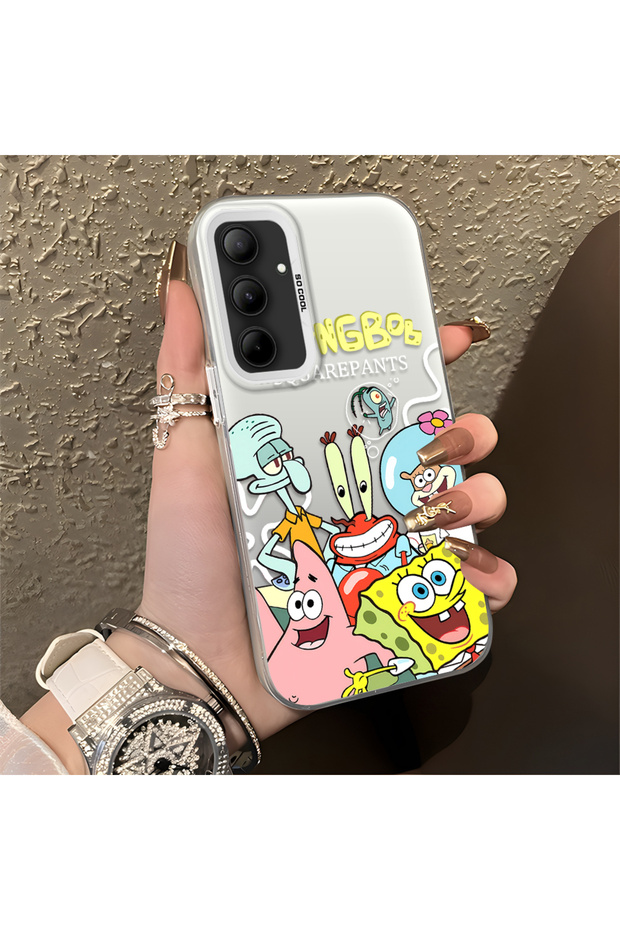 Samsung Galaxy A35 Compatible Childlike Cartoon Case, Undersea Character Group Creative Flat Print