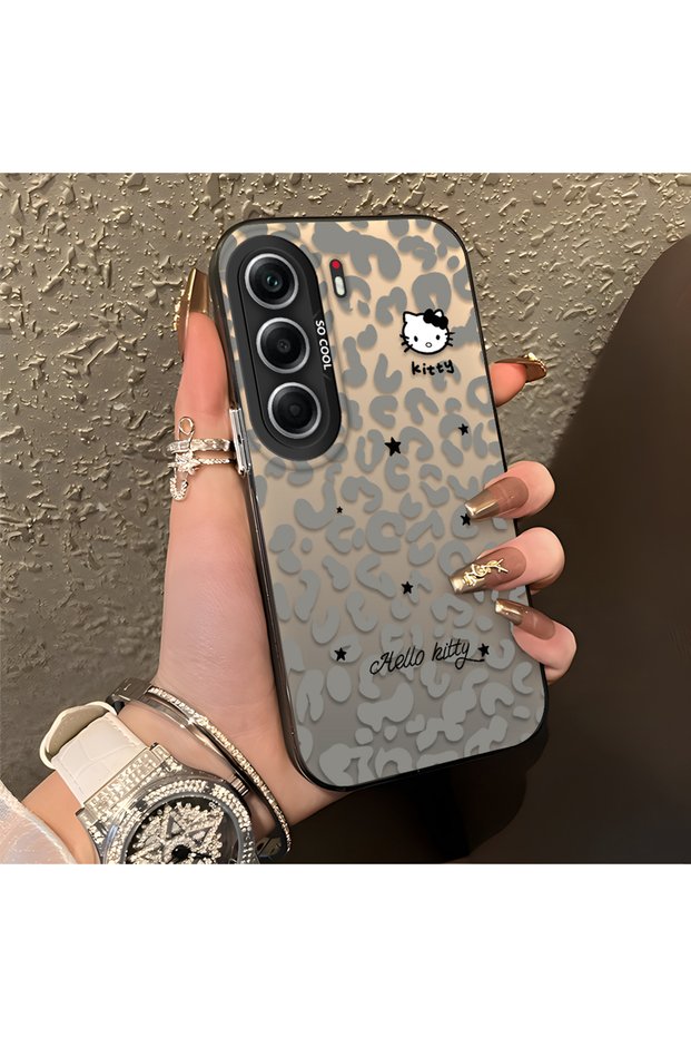 Tecno Camon 40 Compatible Gray Leopard Pattern Phone Case, Star English Art Print