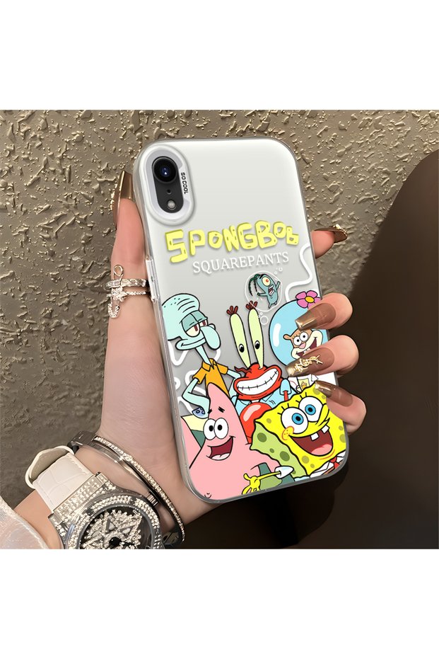 iPhone Xr Compatible Childlike Cartoon Case, Undersea Character Group Creative Flat Print