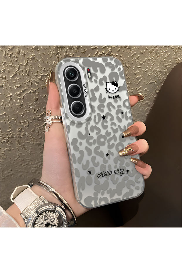 Tecno Camon 40 Compatible Gray Leopard Pattern Phone Case, Star English Art Print
