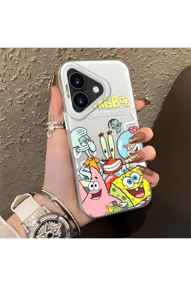 iPhone 17 Compatible Childlike Cartoon Case, Underwater Character Group Creative Flat Print