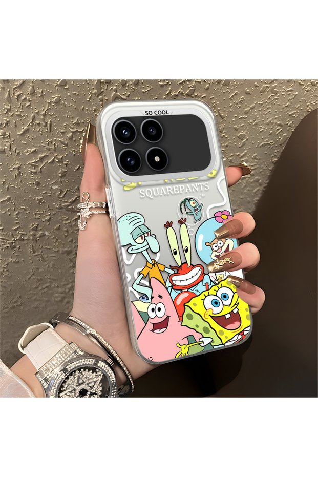 Redmi K90 5g Compatible Childlike Cartoon Case, Undersea Character Group Creative Flat Print