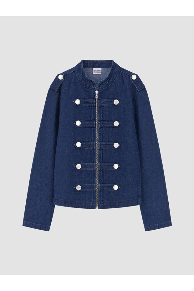 I Button Detailed Girls' Jean Jacket from Freezen Store