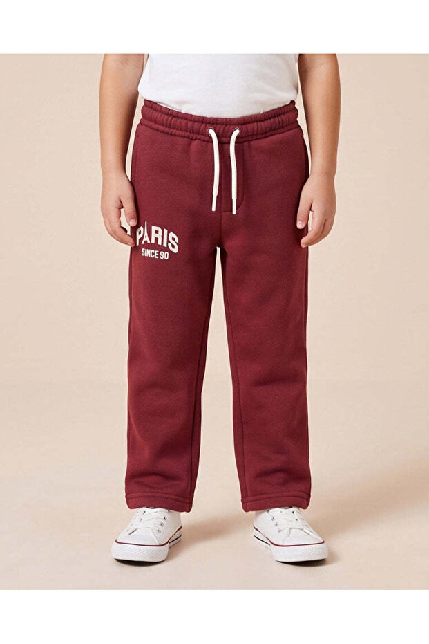 Boys Burgundy Pull-On Track Pants