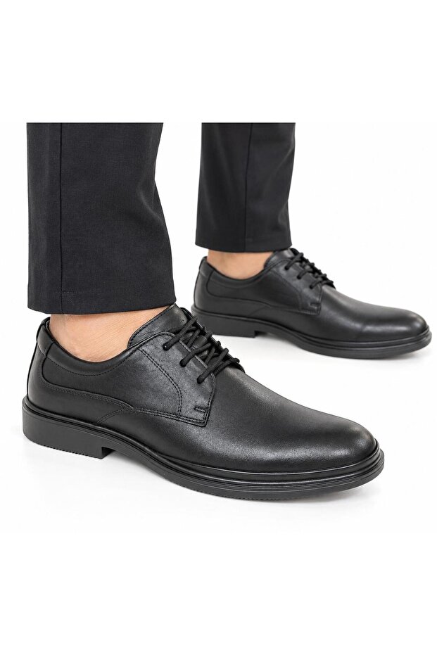 7217 Atom Sole Comfortable Natural Leather 3-Tie Men's Shoes