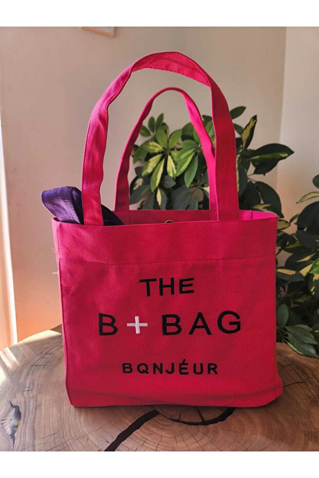 The B+Bag Long Strap Pink Canvas Fabric Shoulder Bag