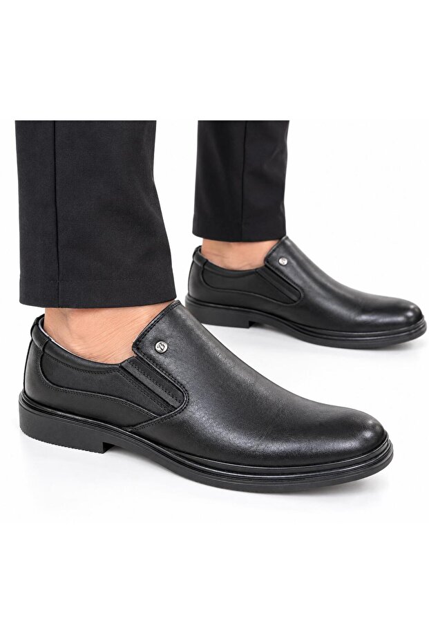7218 Atom Sole Comfortable Natural Leather Laceless Men's Shoes