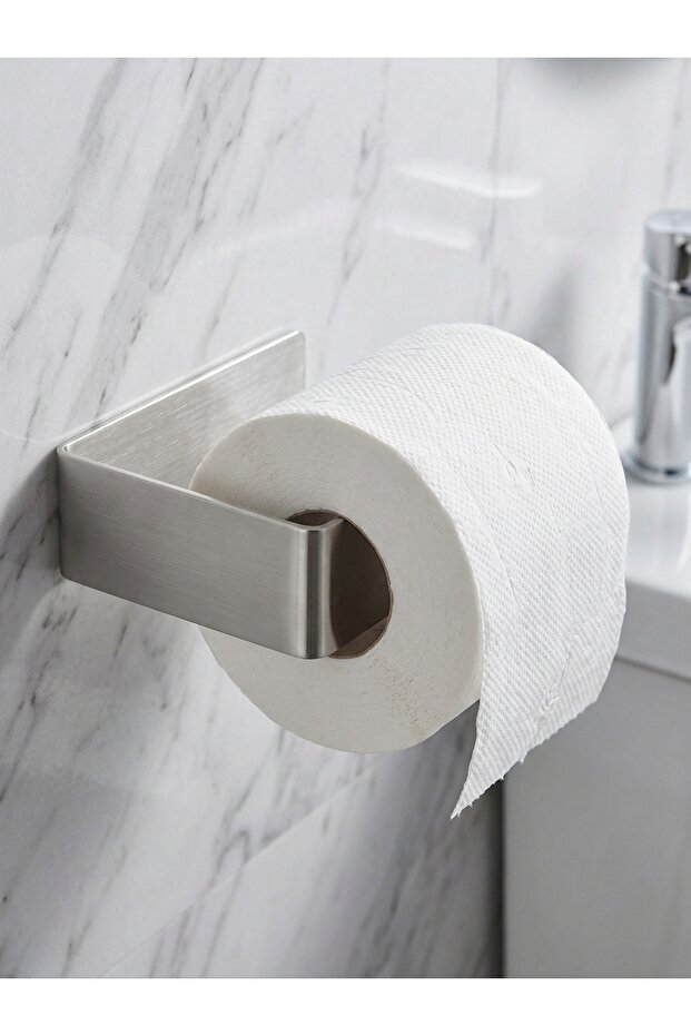 Stainless Steel Adhesive Paper Towel Holder Without Drilling Strong Adhesive Roll Napkin Holder Single