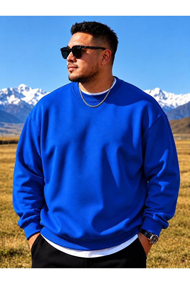 3 Yarn Combed Cotton Plus Size Unisex Sweatshirt Me2