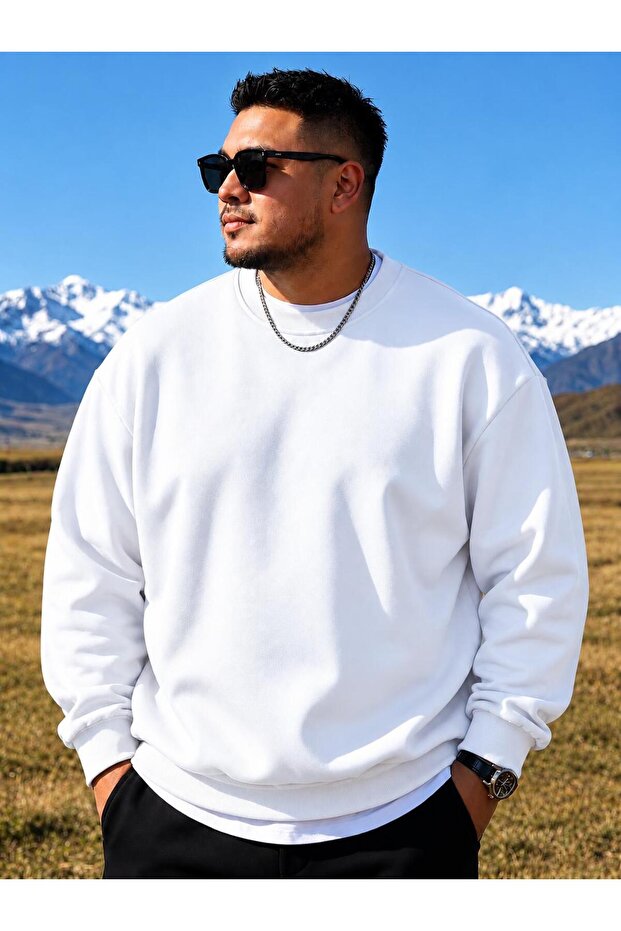 3 Yarn Combed Cotton Plus Size Unisex Sweatshirt Me2