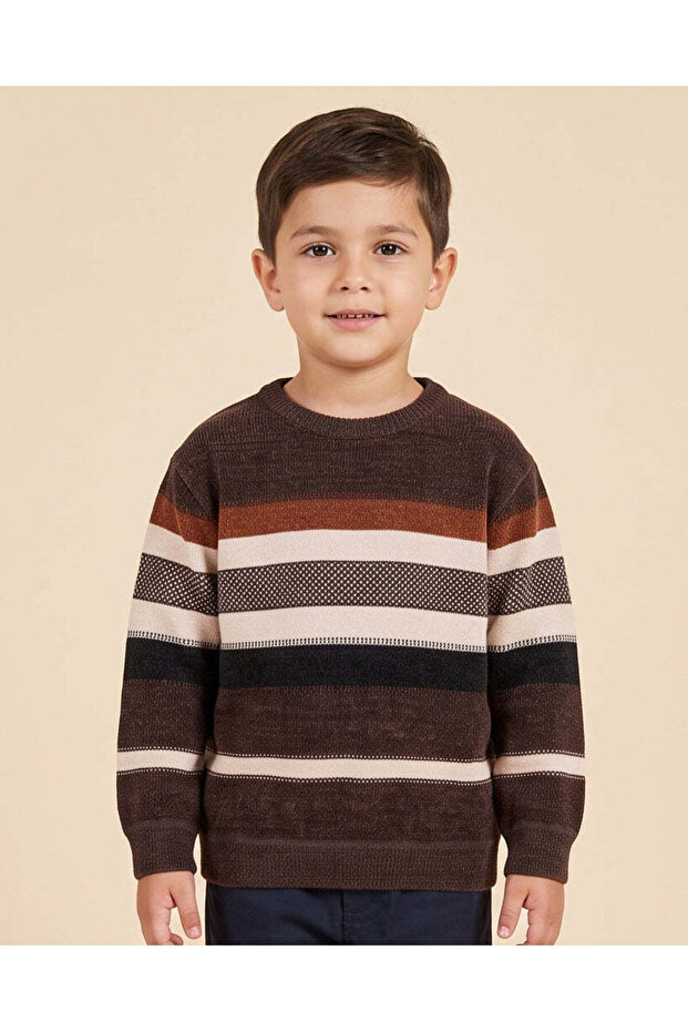 Boys Brown Knitted Pullover