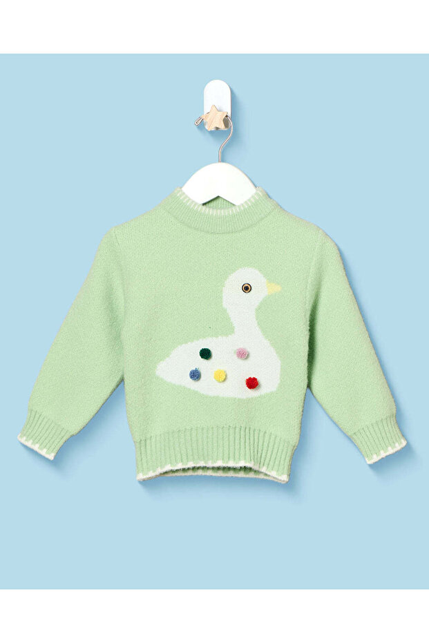 Infant Girls Green Embellished Pullover