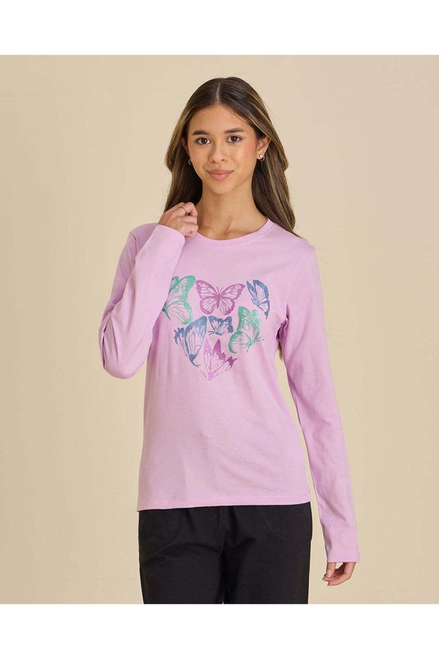 Senior Girls Pink Printed T-Shirt