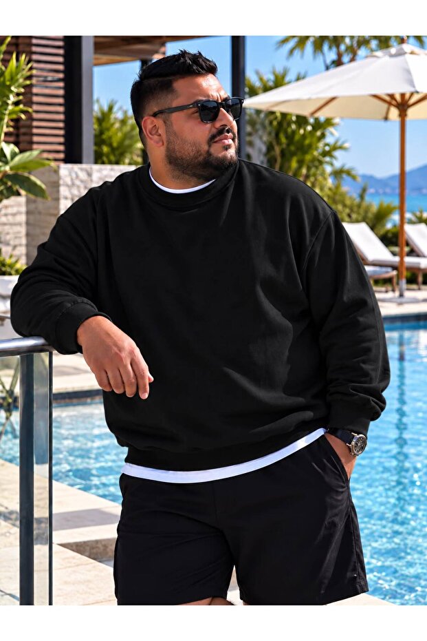 3 Yarn Combed Cotton Plus Size Unisex Sweatshirt Me5