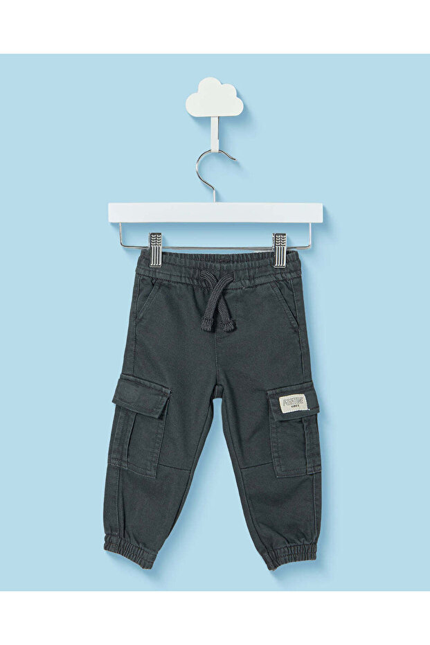 Infant Boys Charcoal Cargo Knit Denim Joggers