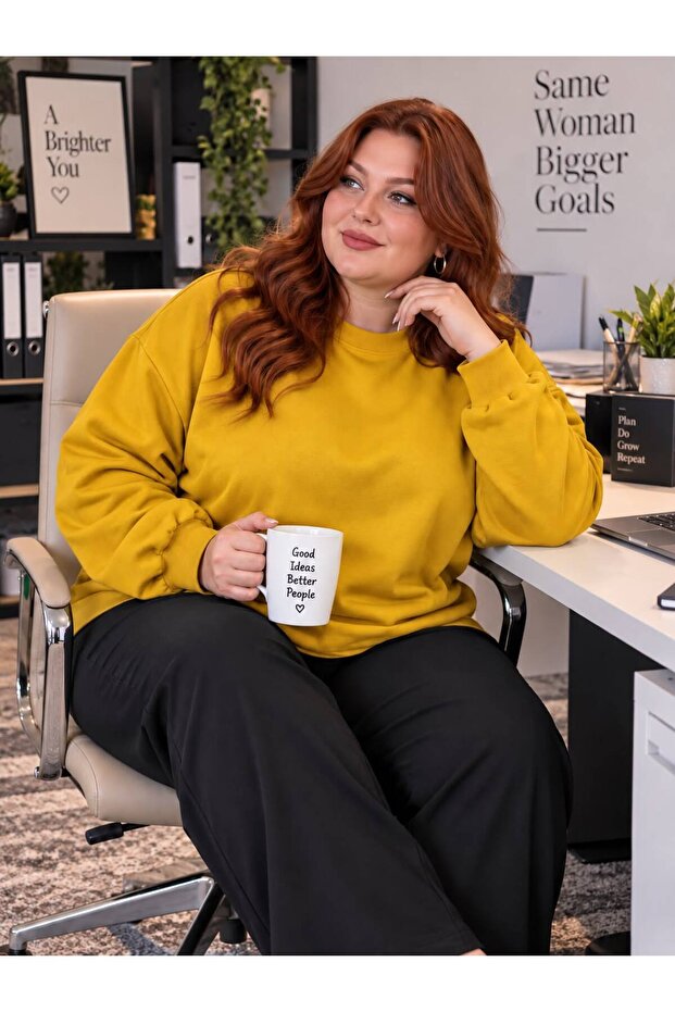 3 Yarn Combed Cotton Plus Size Unisex Sweatshirt Me1
