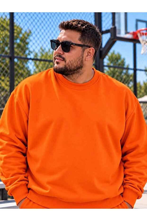 3 Yarn Combed Cotton Plus Size Unisex Sweatshirt Me3