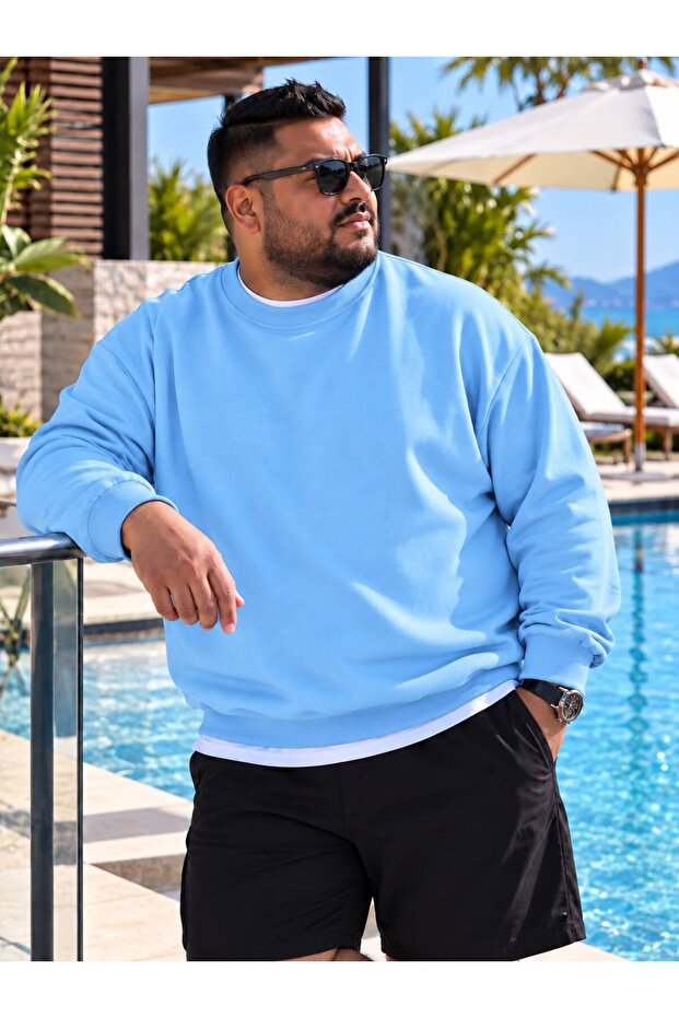 3 Yarn Combed Cotton Plus Size Unisex Sweatshirt Me5