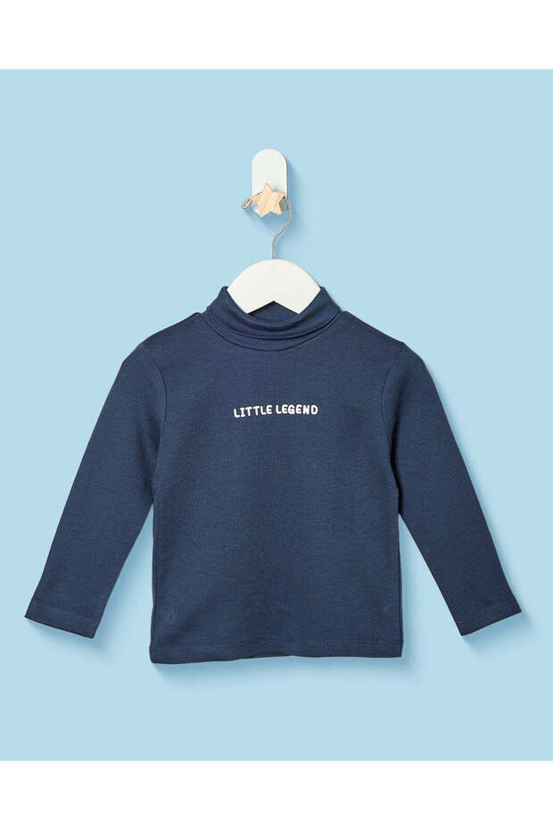 Infant Boys Navy High Neck T-Shirt