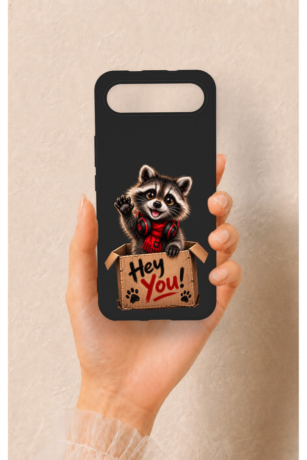 Tecno Spark Slim Compatible Cute Raccoon Patterned Silicone Case