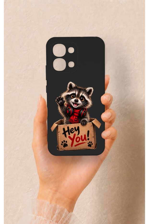 Oppo A6 Pro Compatible Cute Raccoon Pattern Silicone Case