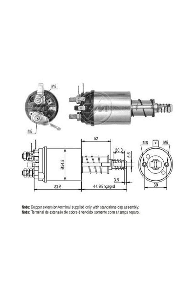 1613 Starter Solenoid 12V Bedford - Massey Ferguson - Case