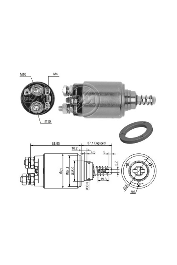 4744 Starter Solenoid 12V Opel Blitz - Mercedes-Benz T1