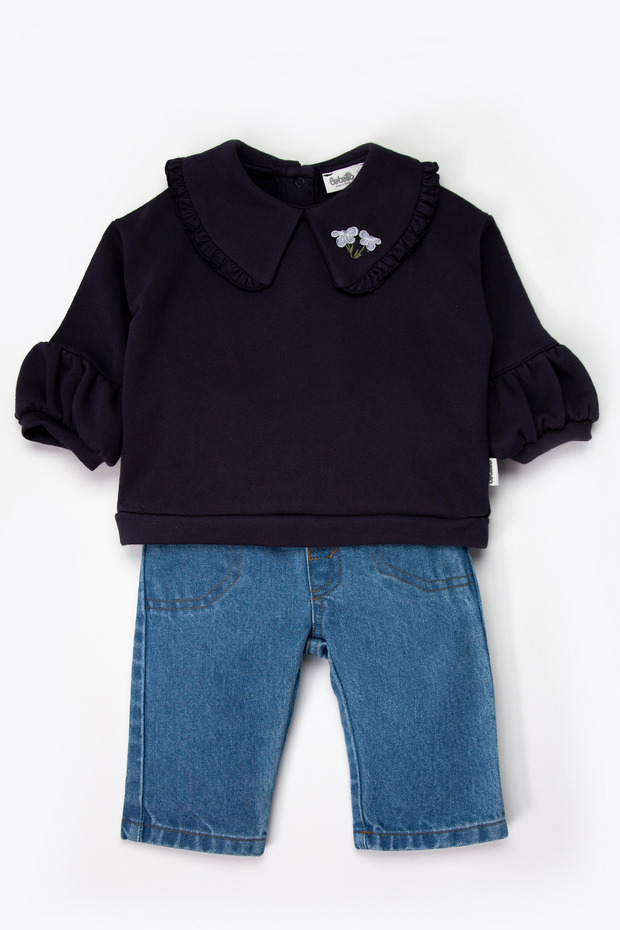 Jeans Pants 2-Piece Set (Vintage Girl) Purple