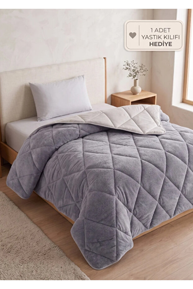 Single Premium Double-Sided Wellsoft Quilt Beige