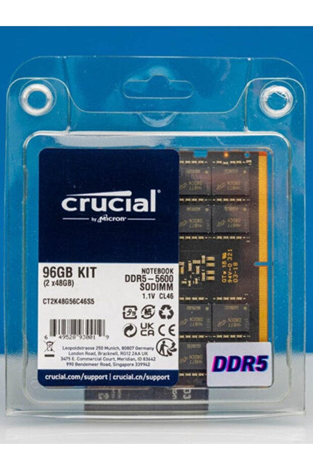 Universal ct2k32g56c46s5 96gb(2x48) ddr5 5600mhz notebook memory