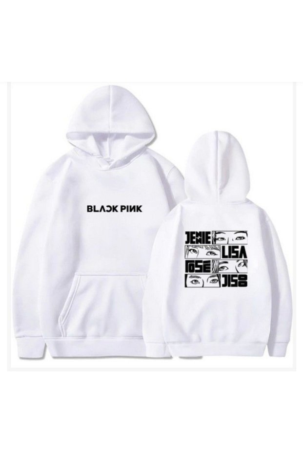 Black Pink Printed Cotton 3 Thread Threaded Oversize Sweatshirt